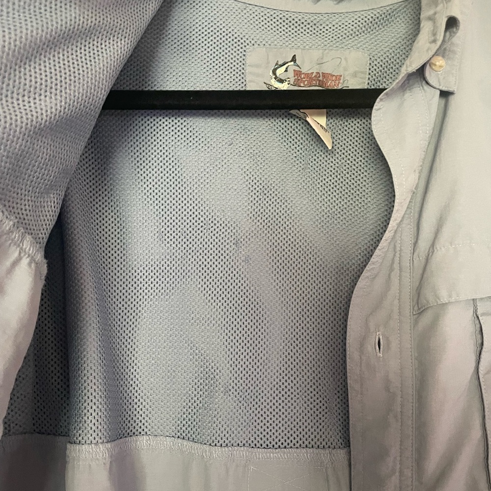 Sportsman Light Blue Button-Up Fishing Shirt - Picture 2 of 12